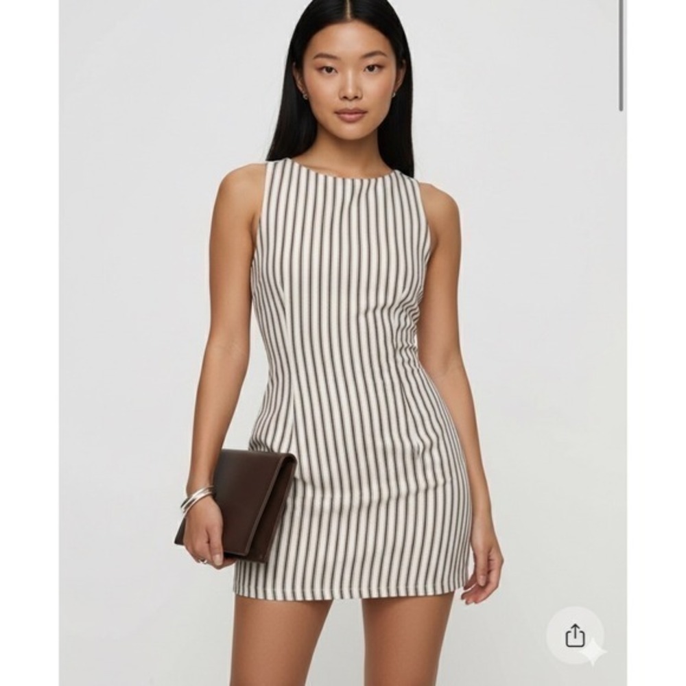Princess Polly Cream and Brown Striped Mini Romper